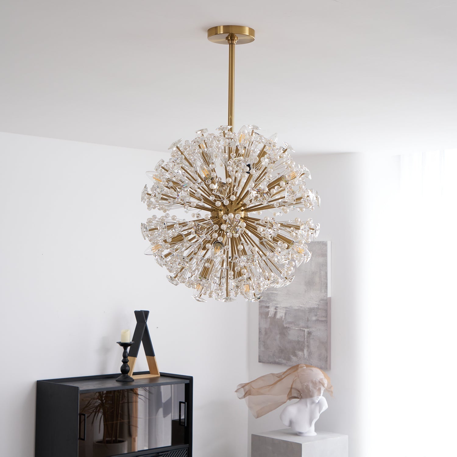Aurora Lustre de Luxe en Métal Doré - Neutralighting