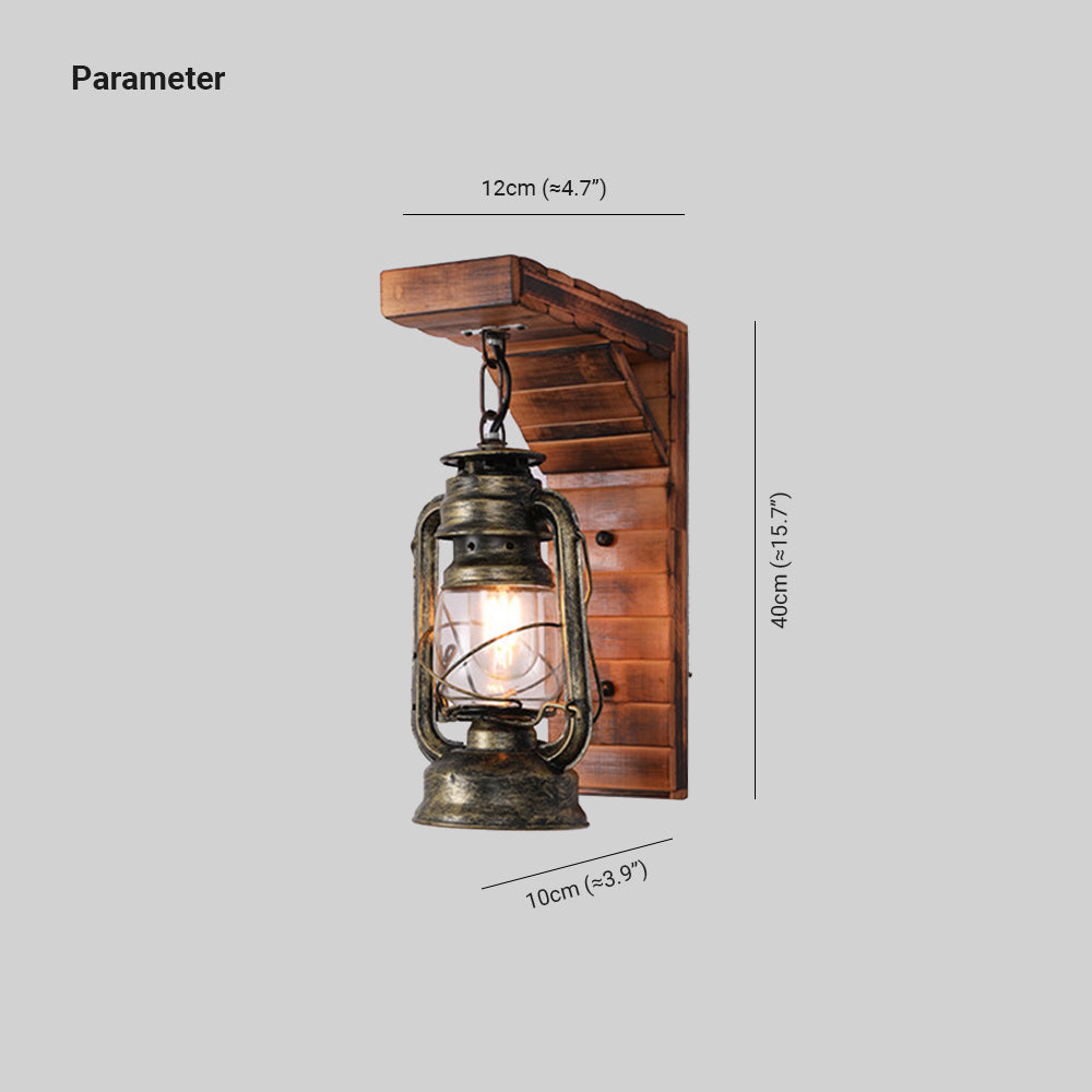 Epoch Applique Murale en Forme de Lantern, Métal et Bois, 12x40CM - Neutralighting
