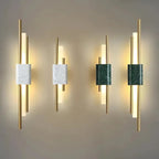 Drena Applique Murale Linéaire Moderne Marbre. Blanc/Vert/Or. Salon - Neutralighting