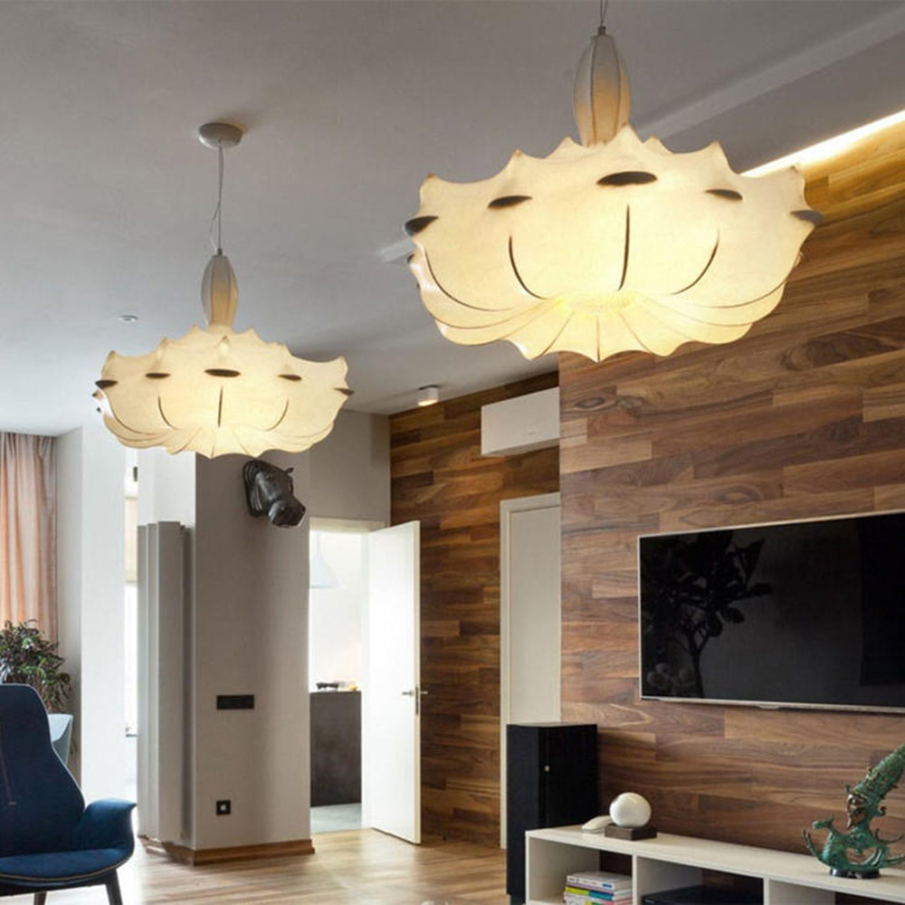 Ritta Suspension Vintage, Métal/Soie, Blanc, Salon/Salle à Manger - Neutralighting