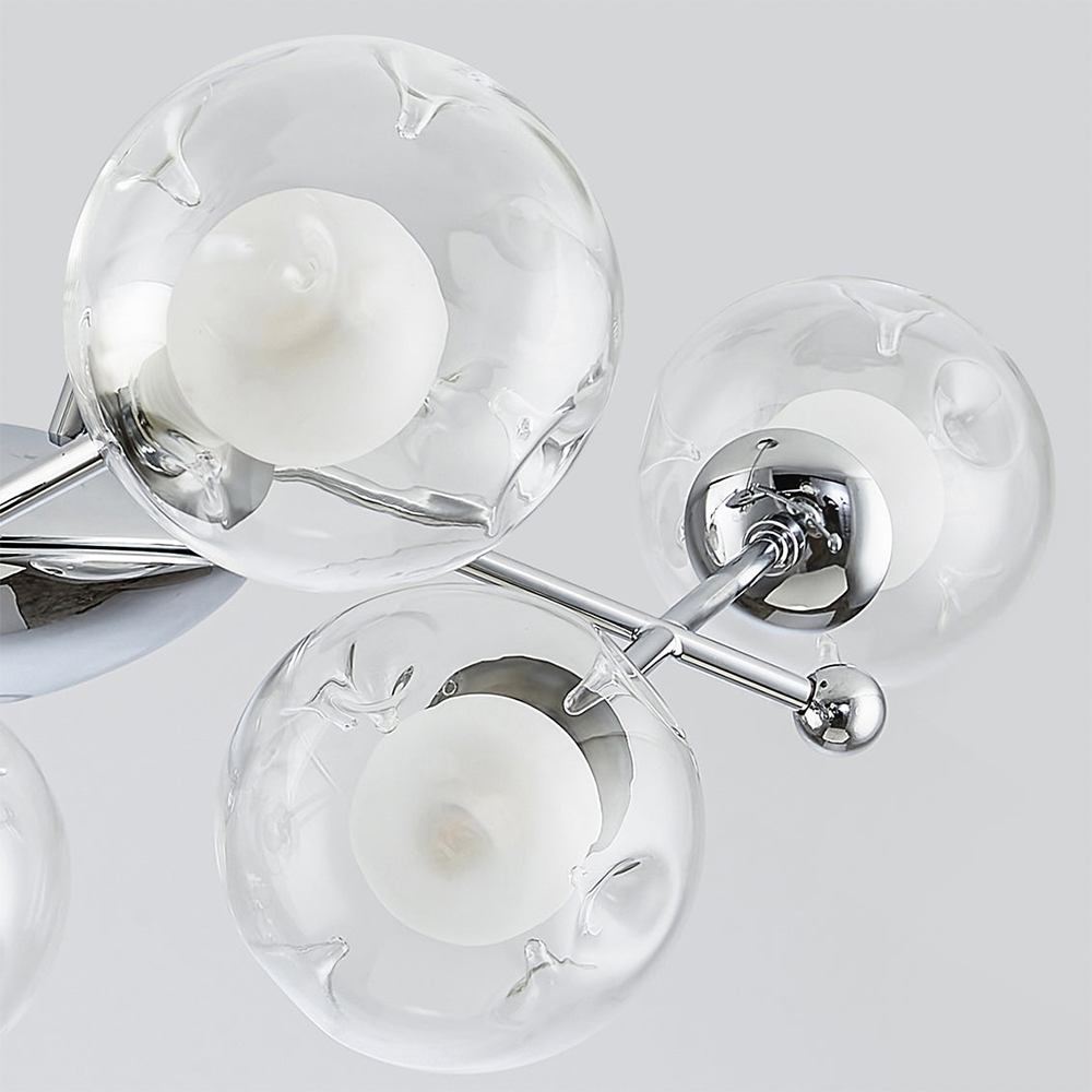 Valentina Lustre Bauhaus Nordique Argent Métal Verre Salon - Neutralighting