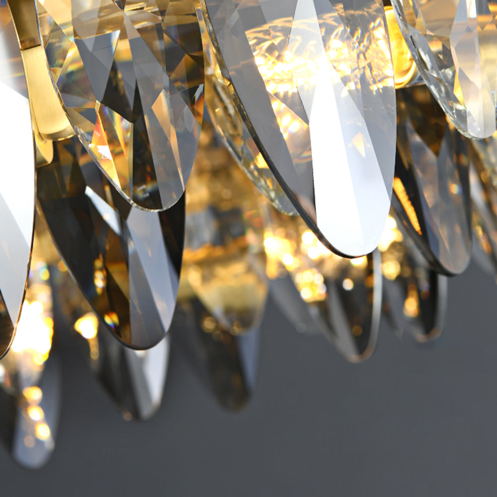 Kristy Suspension Anneau Contemporaine, Métal/Cristal, Noir/Or, Chambre à Coucher/Salle à Manger - Neutralighting