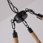 Epoch Vintage LED Lustre Noir Métal Tissu Salon/Chambre À Coucher - Neutralighting