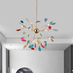 Arisha Art LED Suspension Bleu Métal Agate Salon Chambre à coucher - Neutralighting