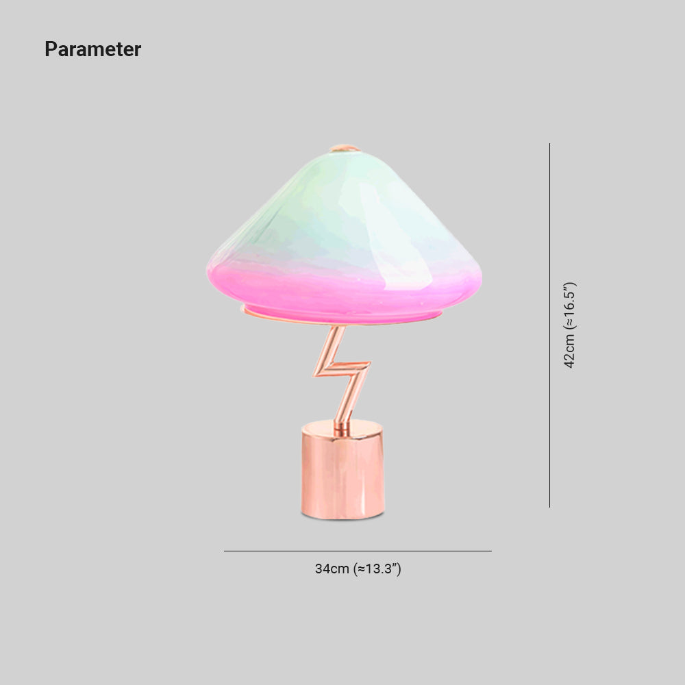 Valentina Lampe de Table Champignon Moderne, Verre/Métal, Coloré, Salon - Neutralighting