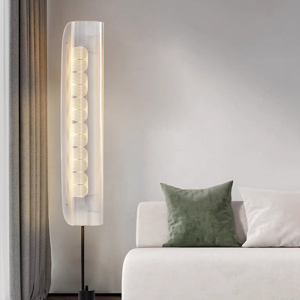 Mira Lampadaire Anneau Minimaliste, Métal/PMMA, Blanc, Salon - Neutralighting