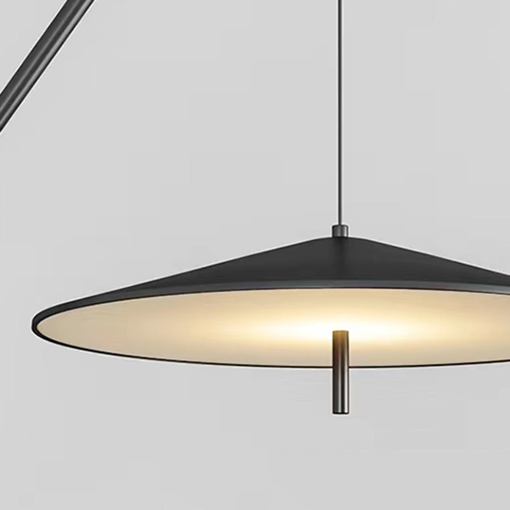 Mira Design Lampadaire Frisbee/Canne à Pêche Simple Métal Noir Grande Salon Intérieur - Neutralighting