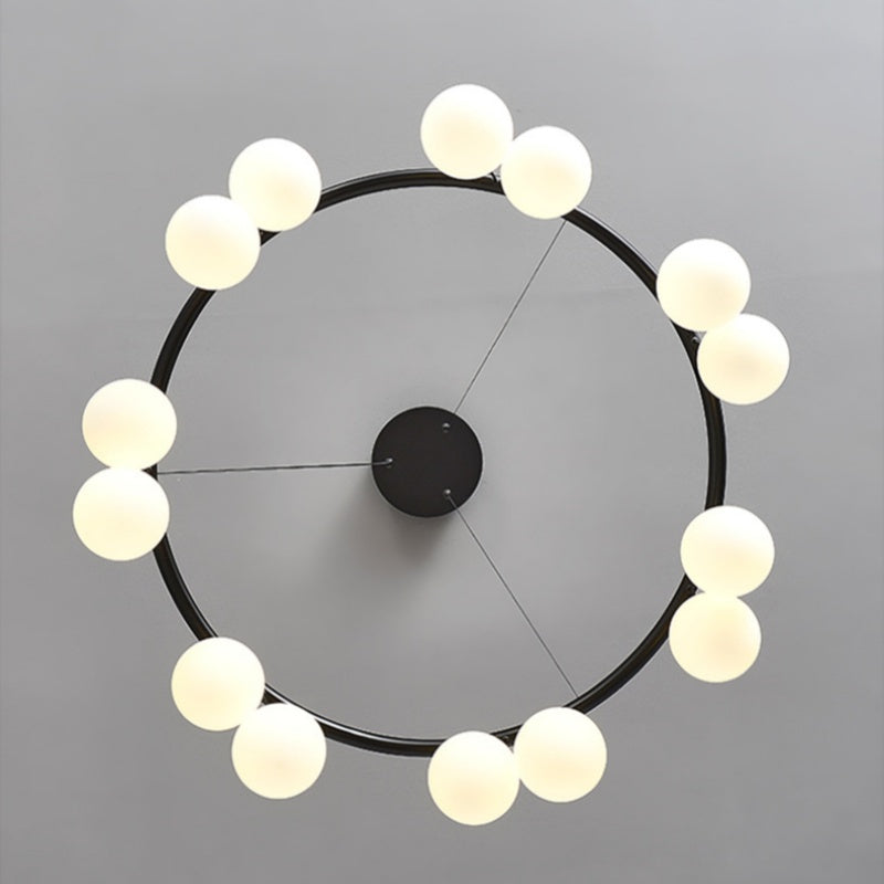 Valentina Nordique LED Lustre Noir Métal/Verre Salle À Manger/Chambre À Coucher - Neutralighting