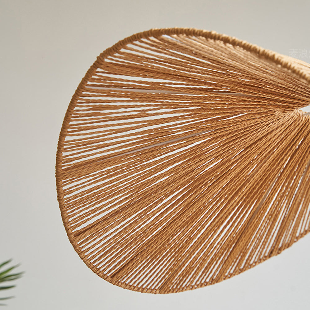 Ritta Twine Suspension Ronde Naturelle, Métal/Rotin, Marron/Beige, Cuisine/Bureau - Neutralighting