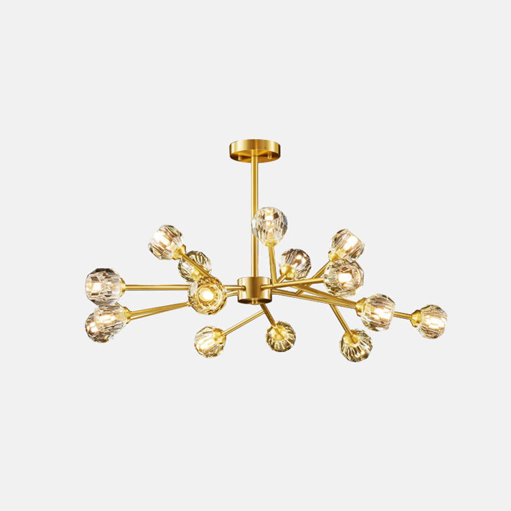 Valentina Luminaires Suspensions Multi Balle Moderne Cuivre/Cristal Noir/Doré Salon/Salle à Manger - Neutralighting