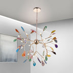 Arisha Art LED Suspension Bleu Métal Agate Salon Chambre à coucher - Neutralighting