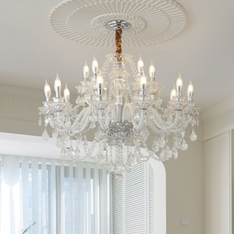 Silva Français Cristal Métal Lustre Salon Salle à Manger - Neutralighting
