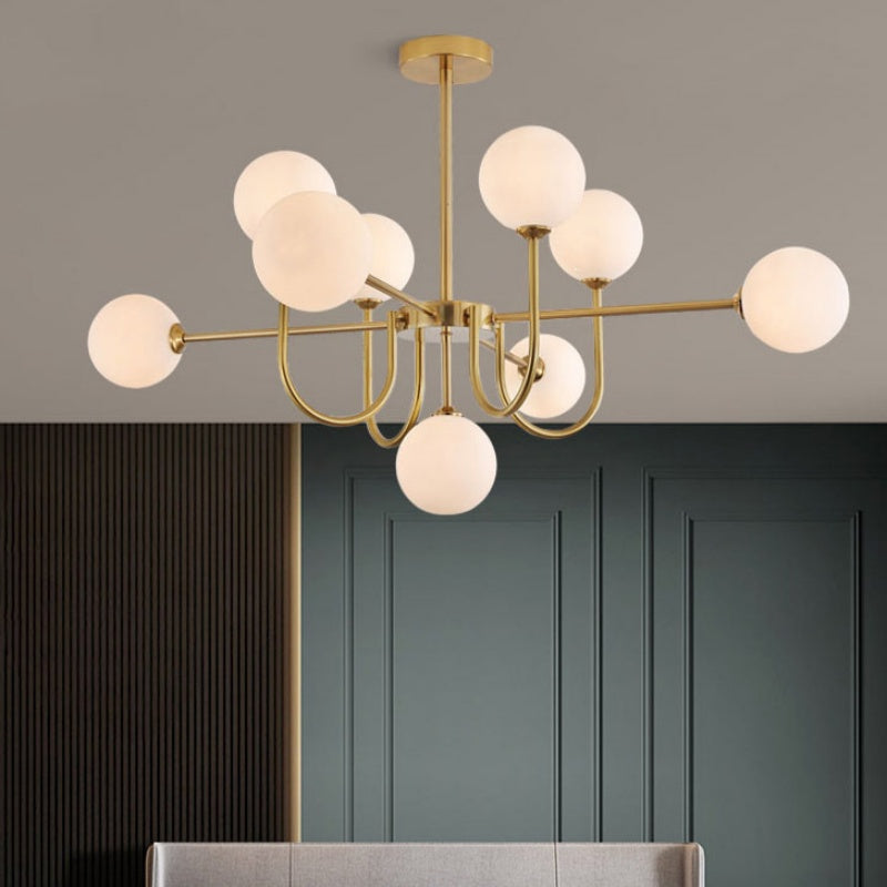 Valentina Moderne LED Lustre Or Verre Salle À Manger/Salon/Chambre À Coucher - Neutralighting