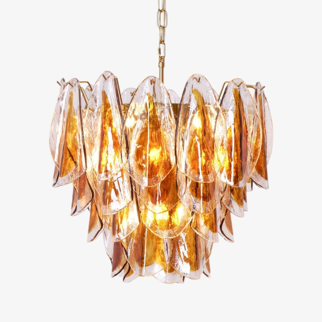 Aurora Lustre Ambre Feuille Verre Superposé Organique Chaleur - Neutralighting
