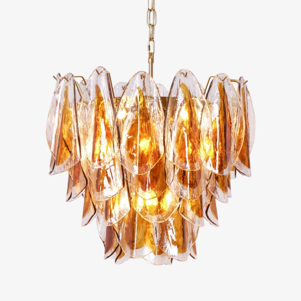 Aurora Lustre Ambre Feuille Verre Superposé Organique Chaleur - Neutralighting