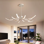 Kristy Moderne Lustre Linéaire Moderne, Métal/Gel de Silice, Noir/Blanc/Doré, Salon - Neutralighting