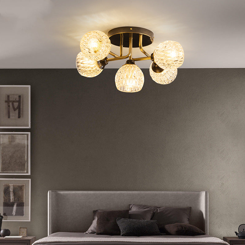 Valentina Luxueux Plafonnier Verre Métal Salon - Neutralighting