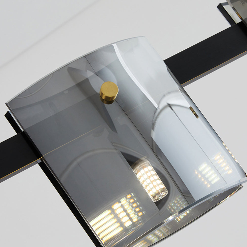 Arisha Suspension Cylindre Nordique, Cuivre/Verre, Noir/Or, Bar/Cuisine - Neutralighting