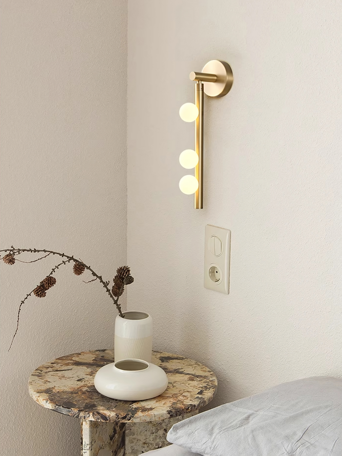 Pamela Tube Plug-in Brass Glass Wall Lamp - Neutralighting