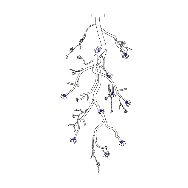 Lustra Lustre Noir Branche Fleur - Neutralighting