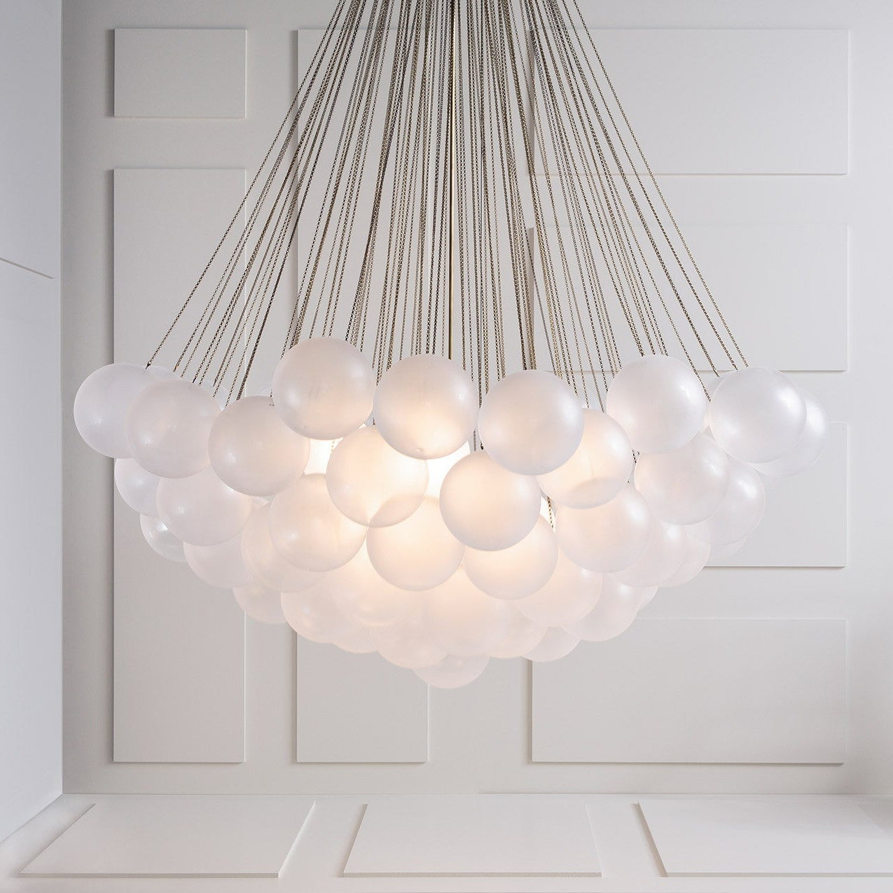Lustra Chandelier Bulles en Verre Satiné - Neutralighting