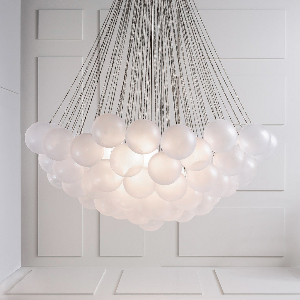 Lustra Chandelier Bulles en Verre Satiné - Neutralighting