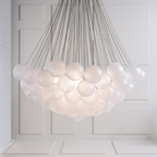 Lustra Chandelier Bulles en Verre Satiné - Neutralighting