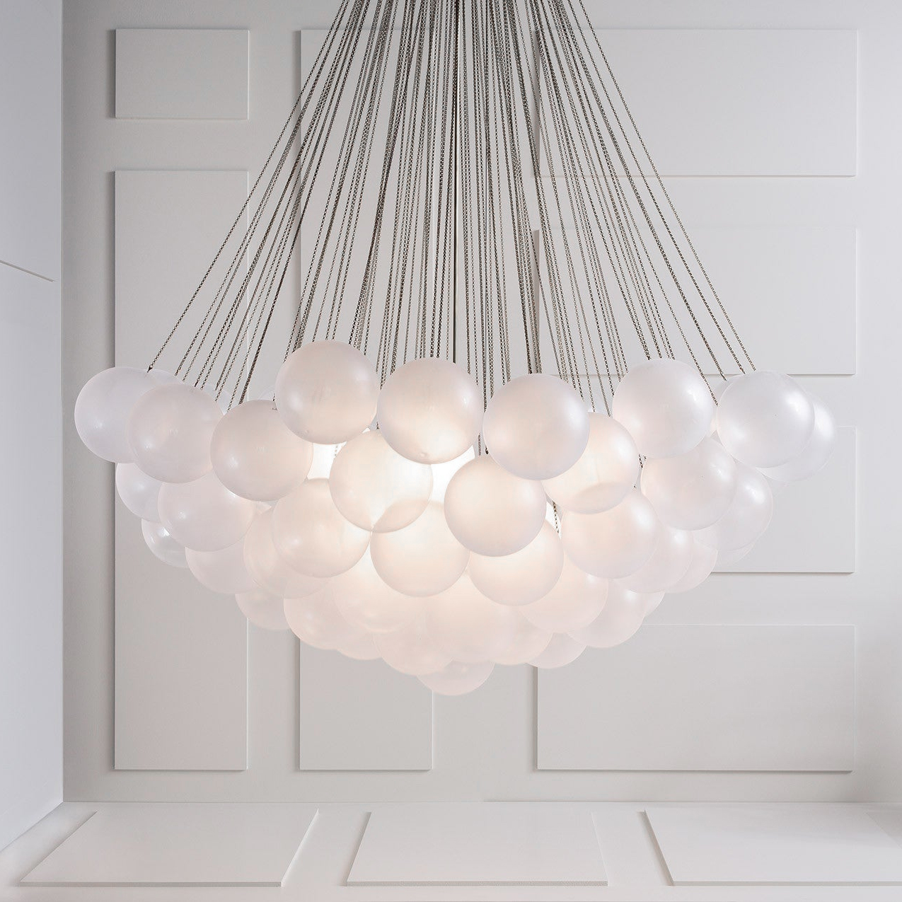 Lustra Chandelier Bulles en Verre Satiné - Neutralighting