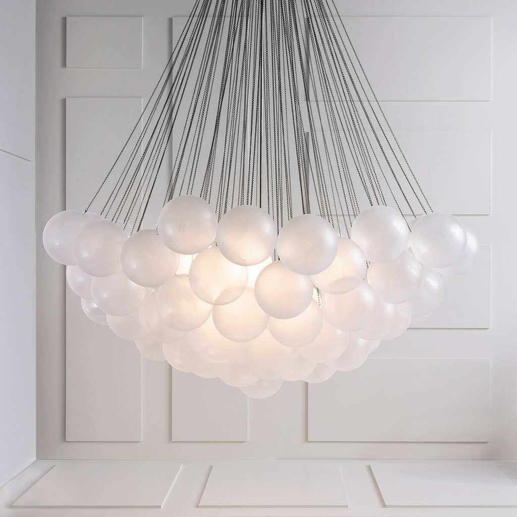 Lustra Chandelier Bulles en Verre Satiné - Neutralighting