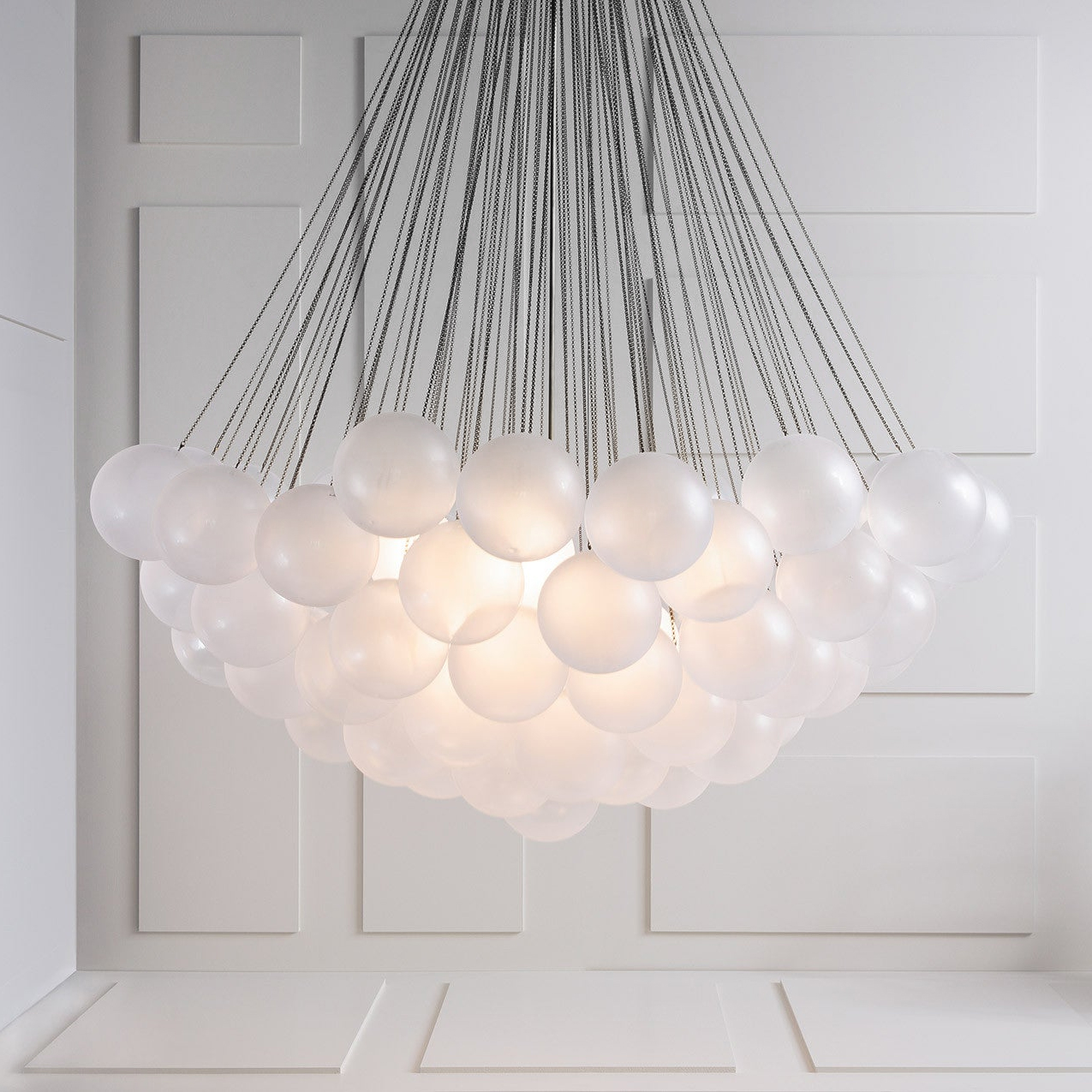 Lustra Chandelier Bulles en Verre Satiné - Neutralighting