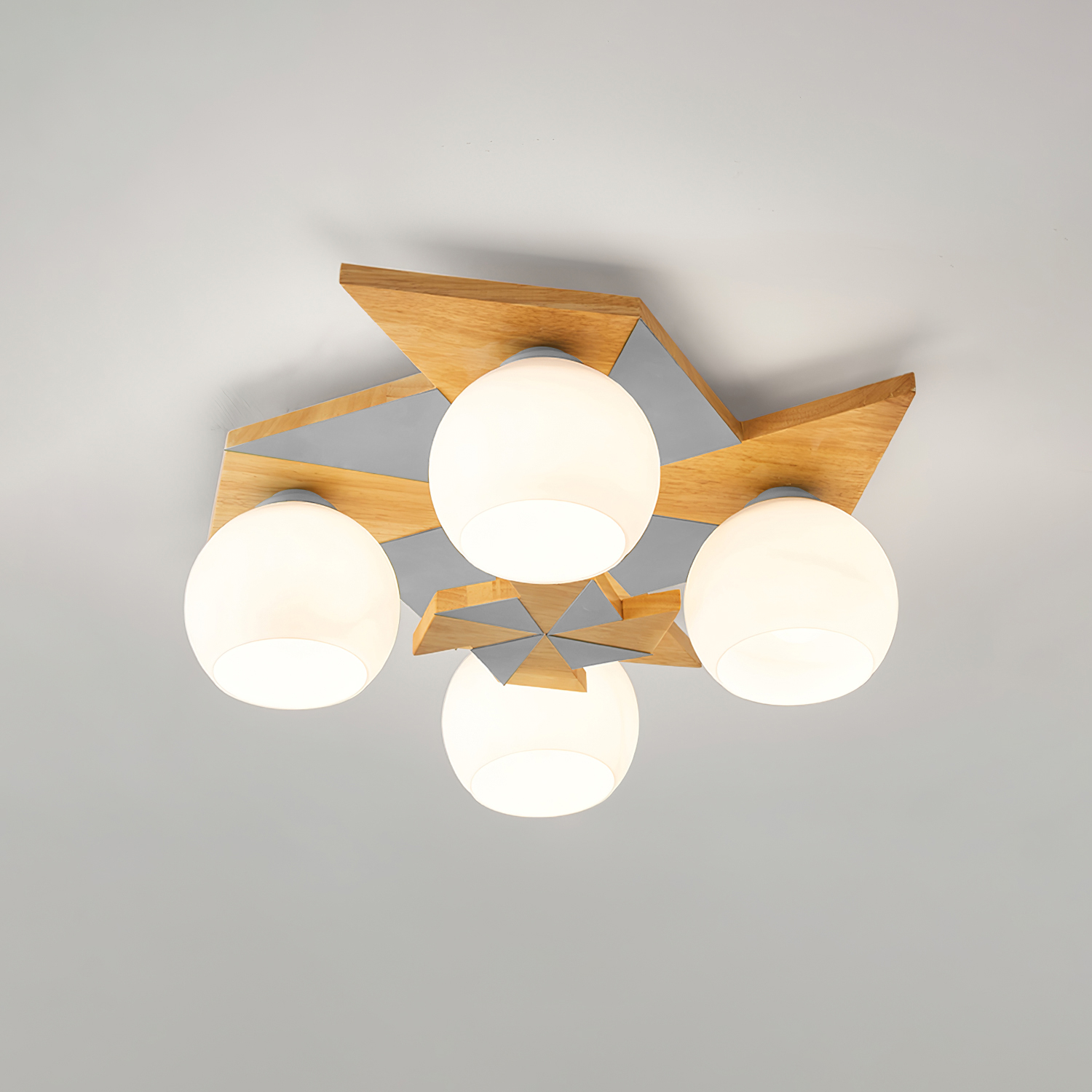Ewooda Lustra Plafonnier en Bois Naturel Élégant - Neutralighting