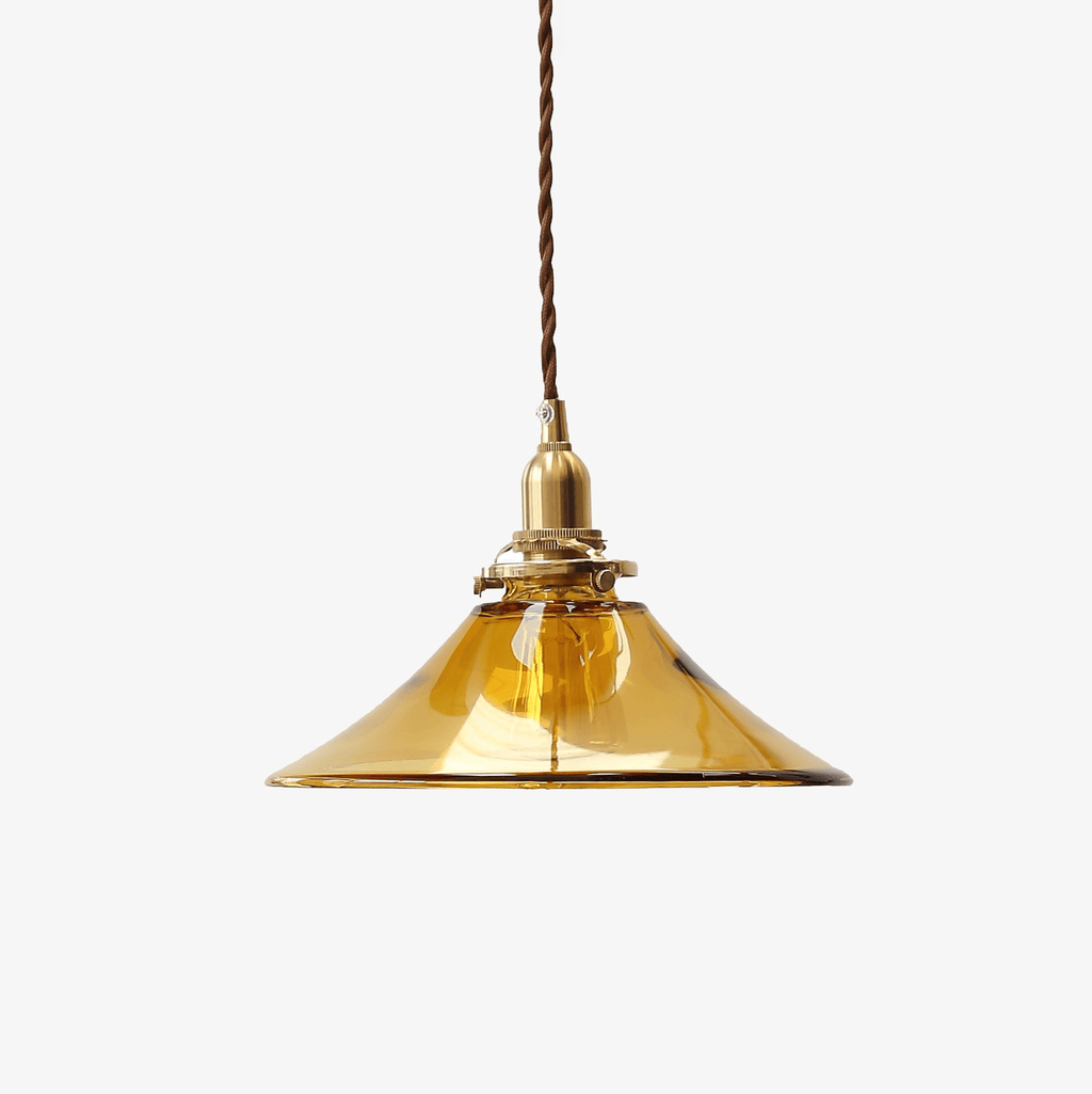 Solara Suspension en Verre Ambre Laiton Vintage - Neutralighting