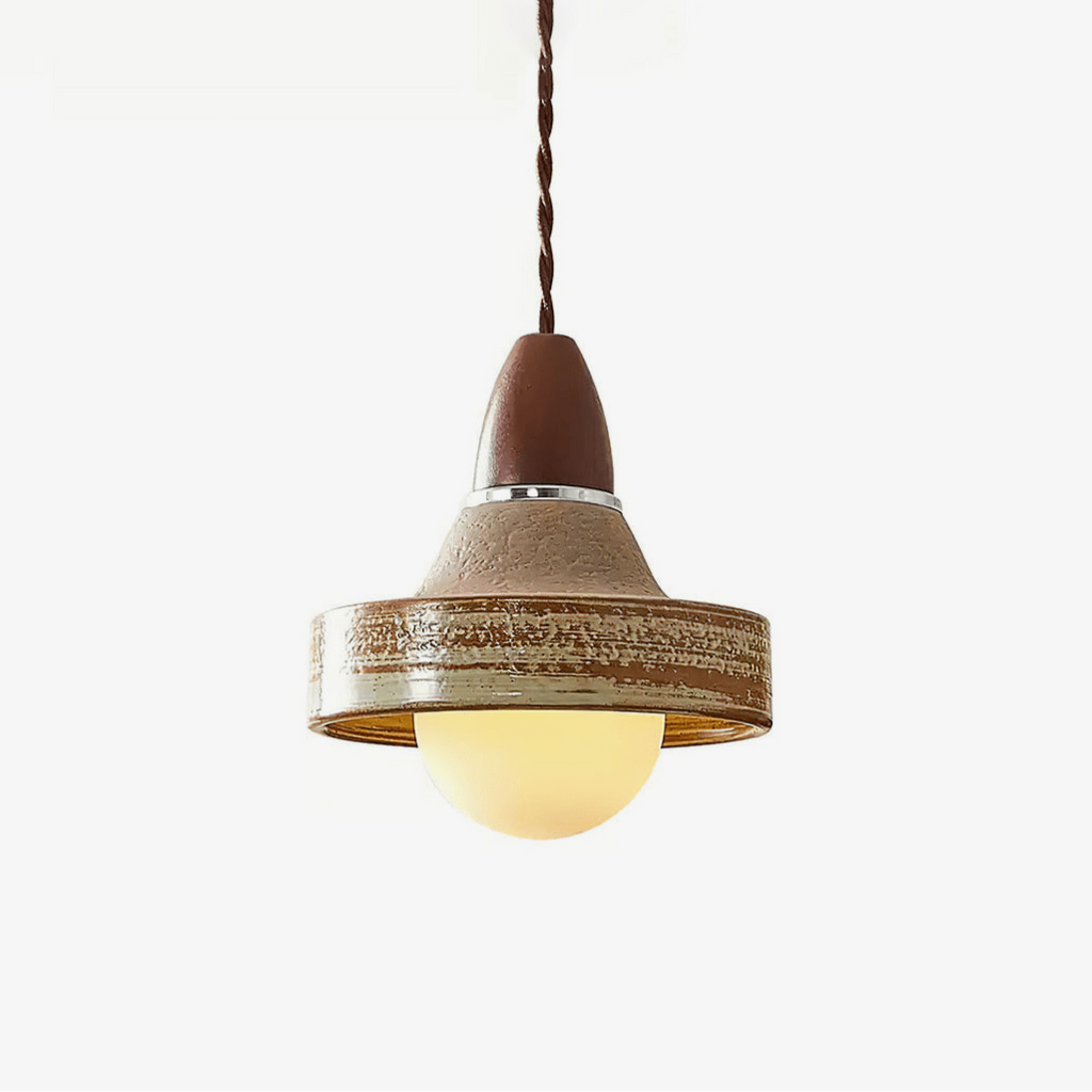 Sierra Lampe Suspendue Céramique Bois Art Nordique Premium - Neutralighting