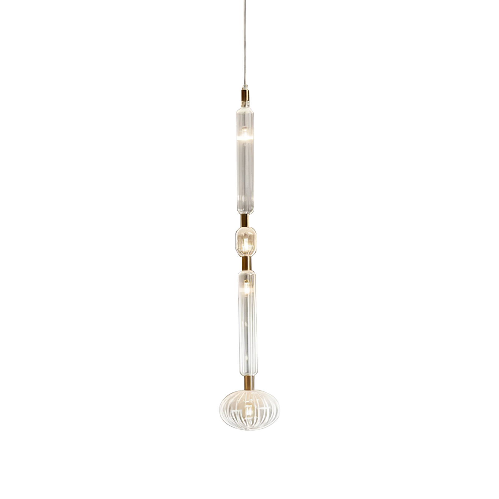 Solara Lampe à suspension en cristal cylindrique Cipher contemporaine - Neutralighting