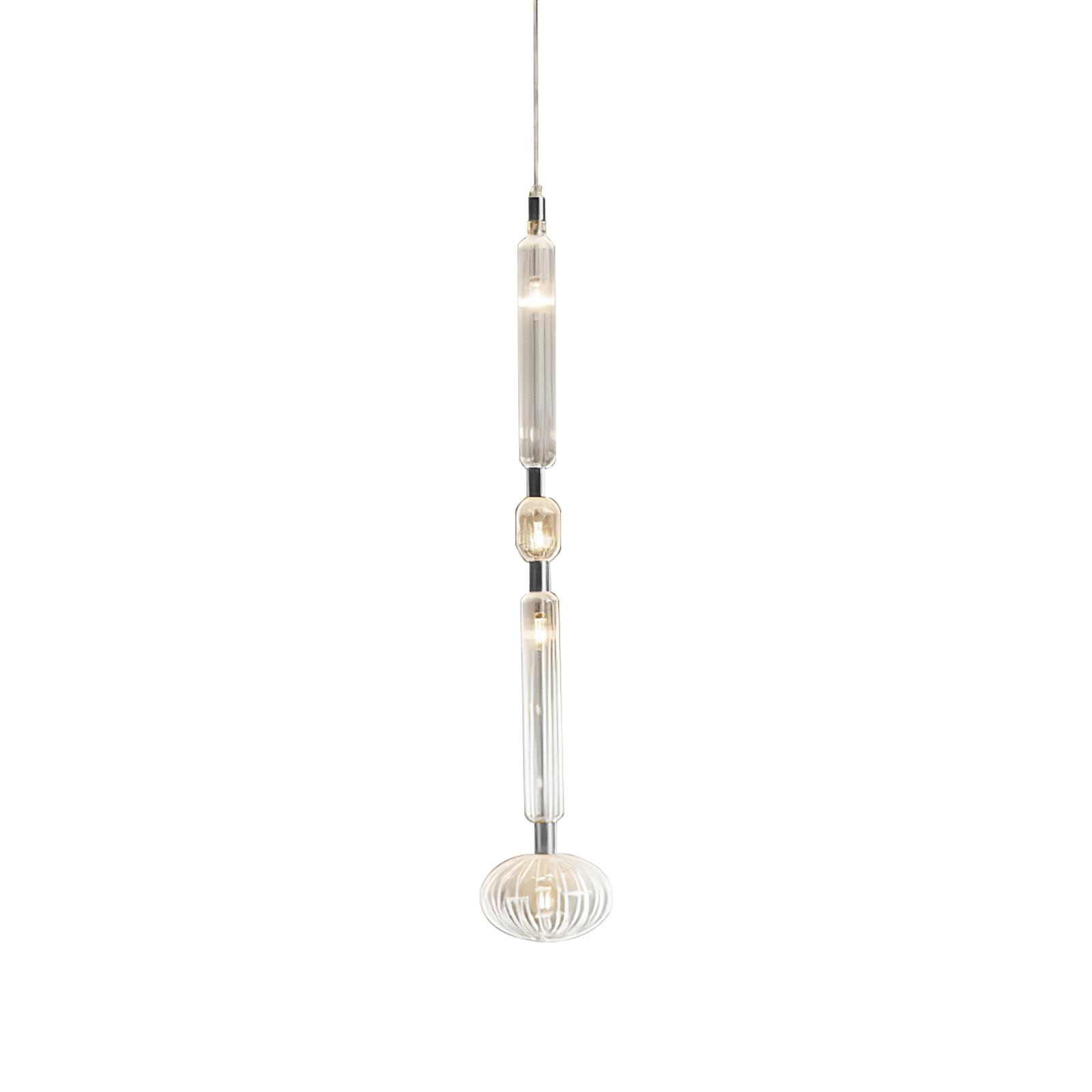 Solara Lampe à suspension en cristal cylindrique Cipher contemporaine - Neutralighting