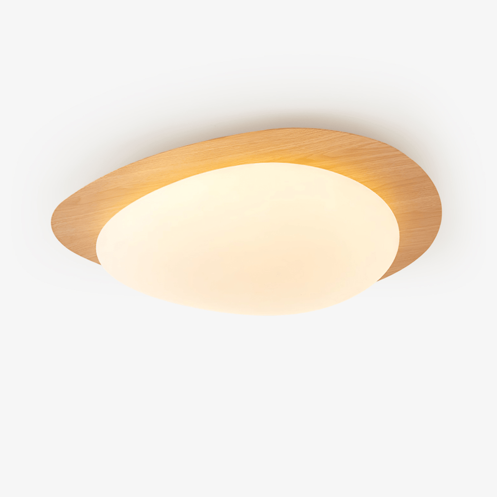 Solara Plafonnier Galet en Noyer Acrylique LED - Neutralighting