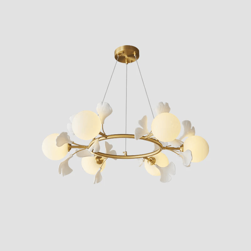 Olivia Chandelier en Céramique Florale et Laiton - Neutralighting