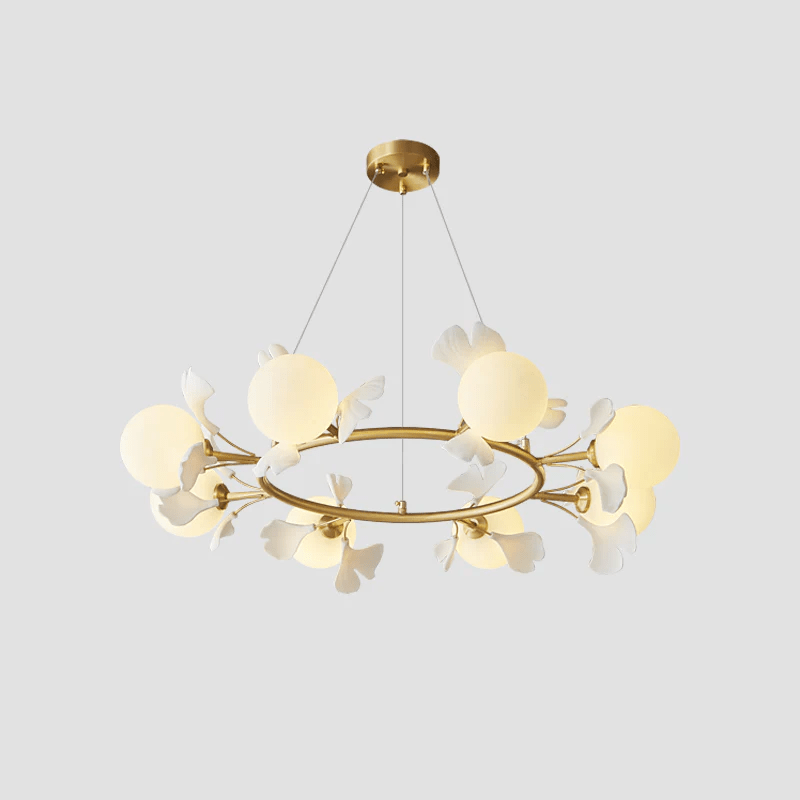 Olivia Chandelier en Céramique Florale et Laiton - Neutralighting