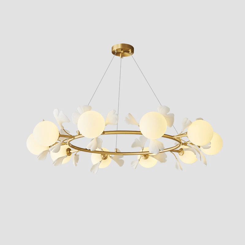 Olivia Chandelier en Céramique Florale et Laiton - Neutralighting