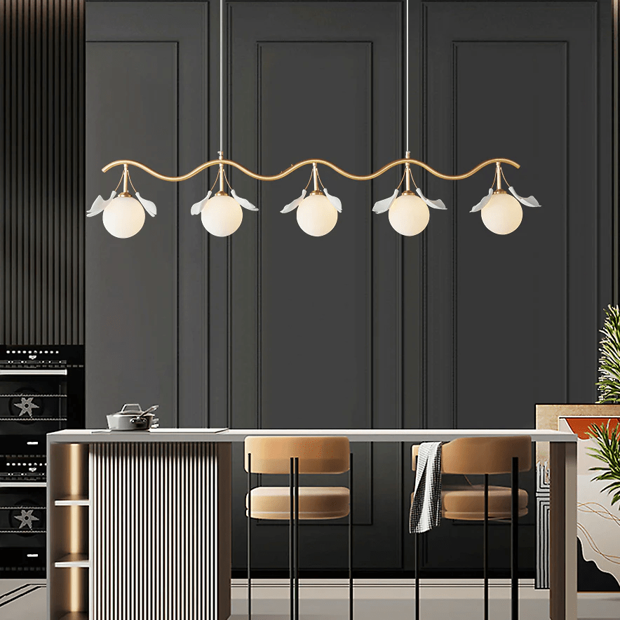Olivia Chandelier en Céramique Florale et Laiton - Neutralighting