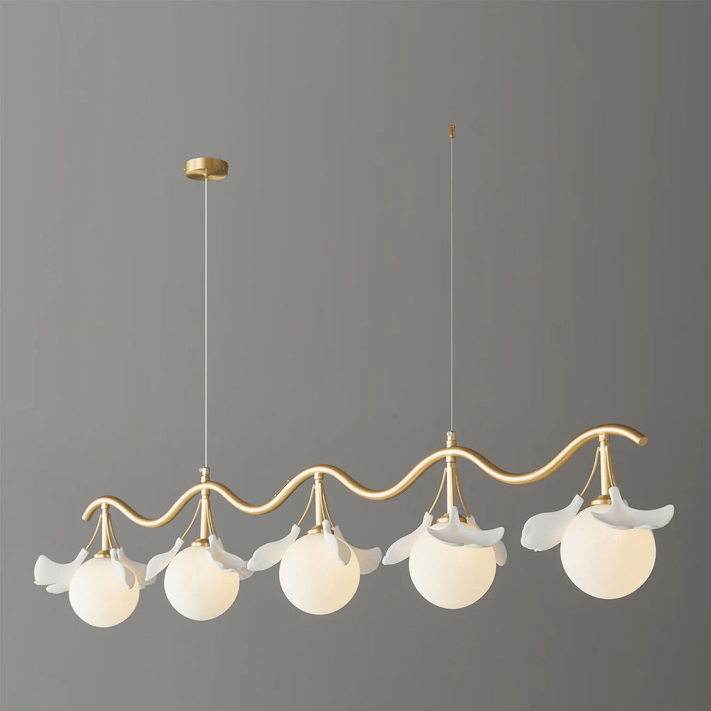 Olivia Chandelier en Céramique Florale et Laiton - Neutralighting