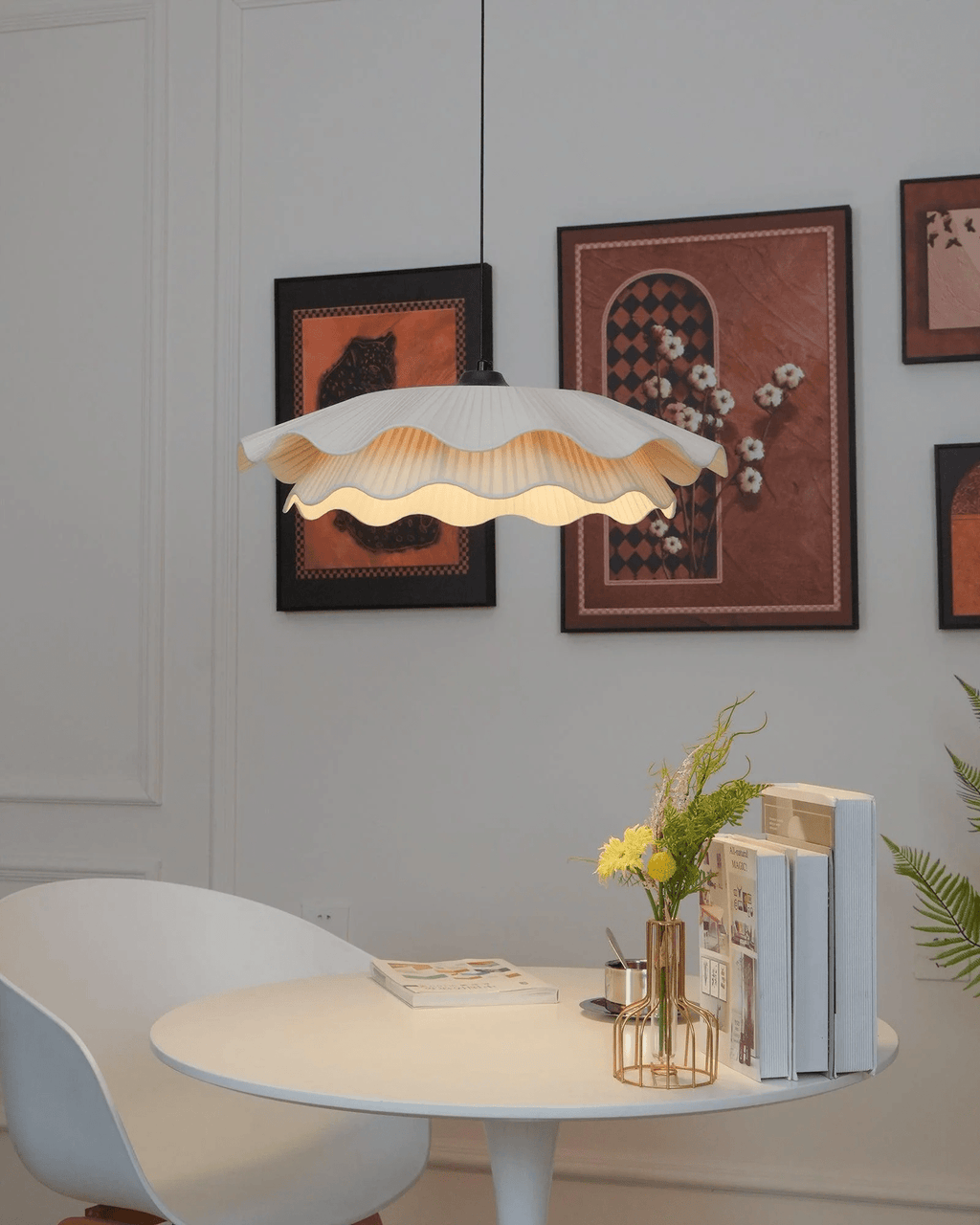Ellorel Lampe Suspendue en Tissu Wave Brass - Neutralighting