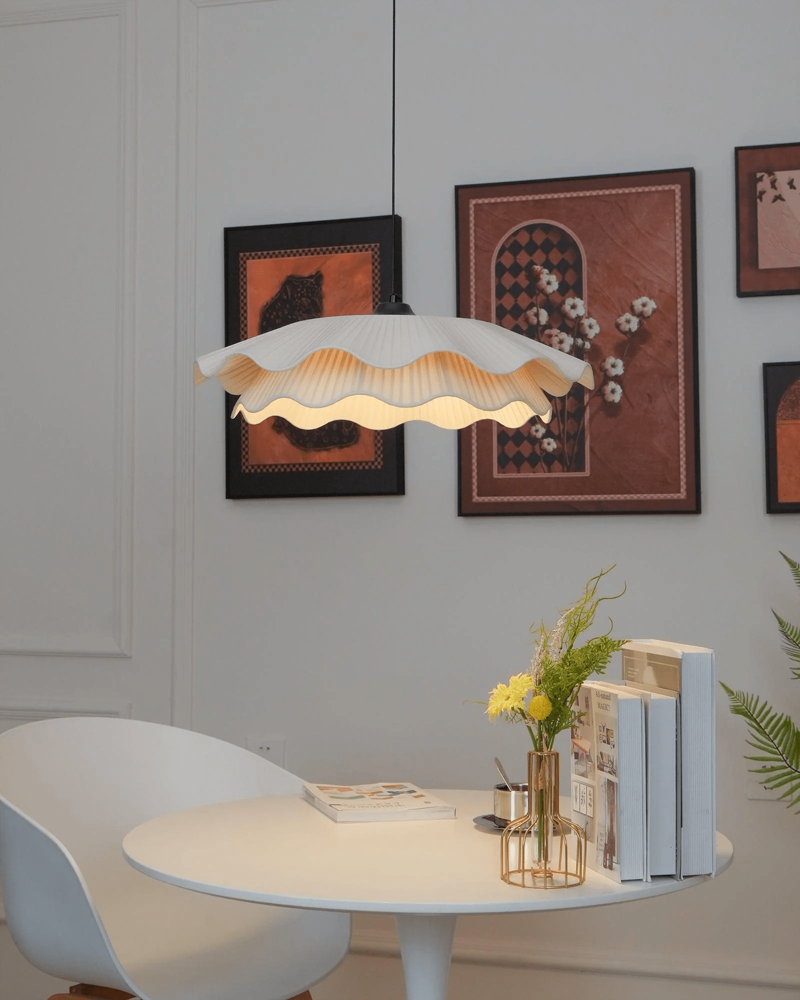 Ellorel Lampe Suspendue en Tissu Wave Brass - Neutralighting