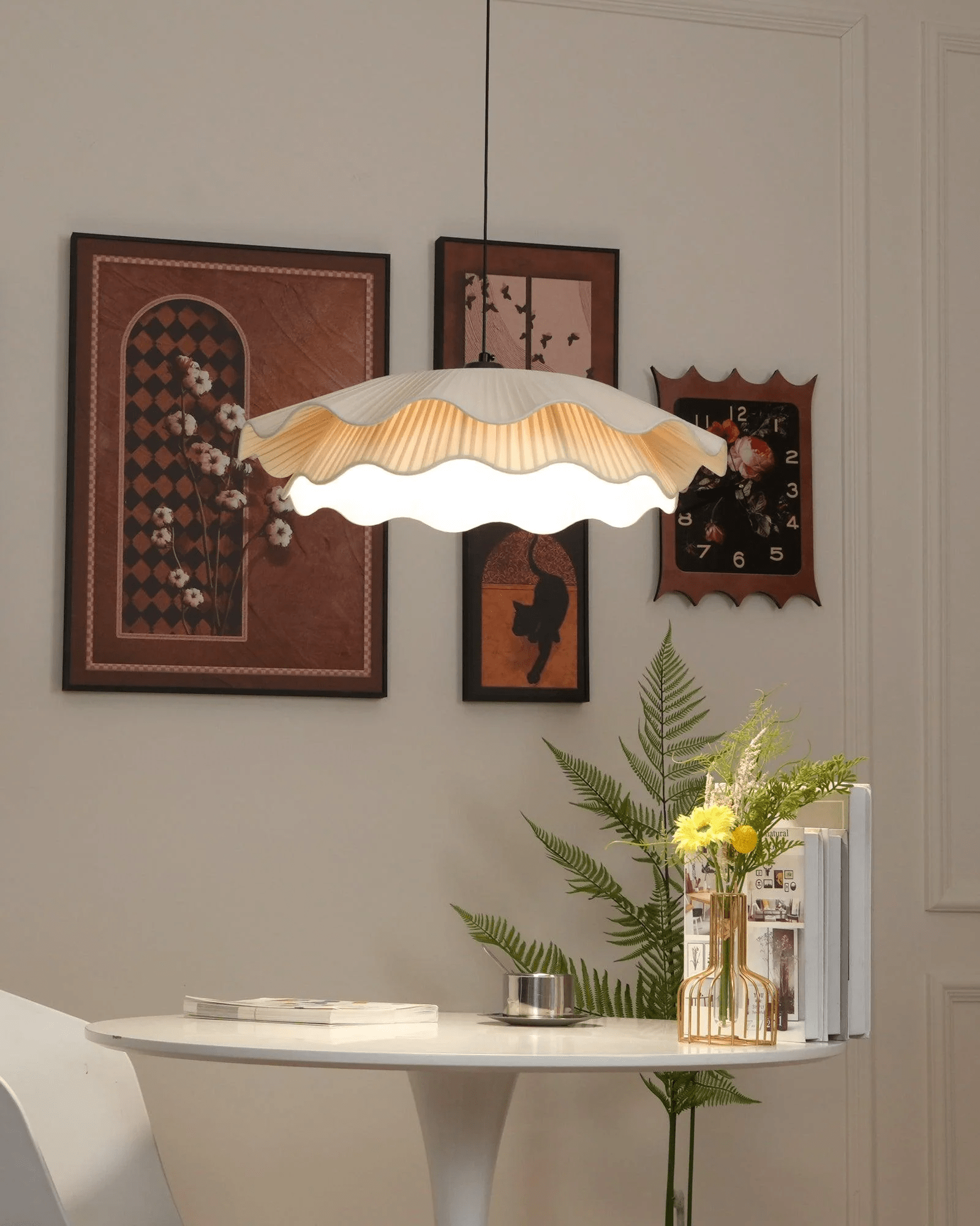 Ellorel Lampe Suspendue en Tissu Wave Brass - Neutralighting