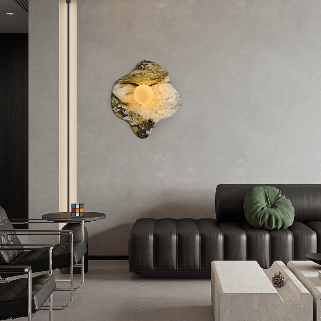 Lustra Applique Murale en Marbre Vert et Verre - Neutralighting