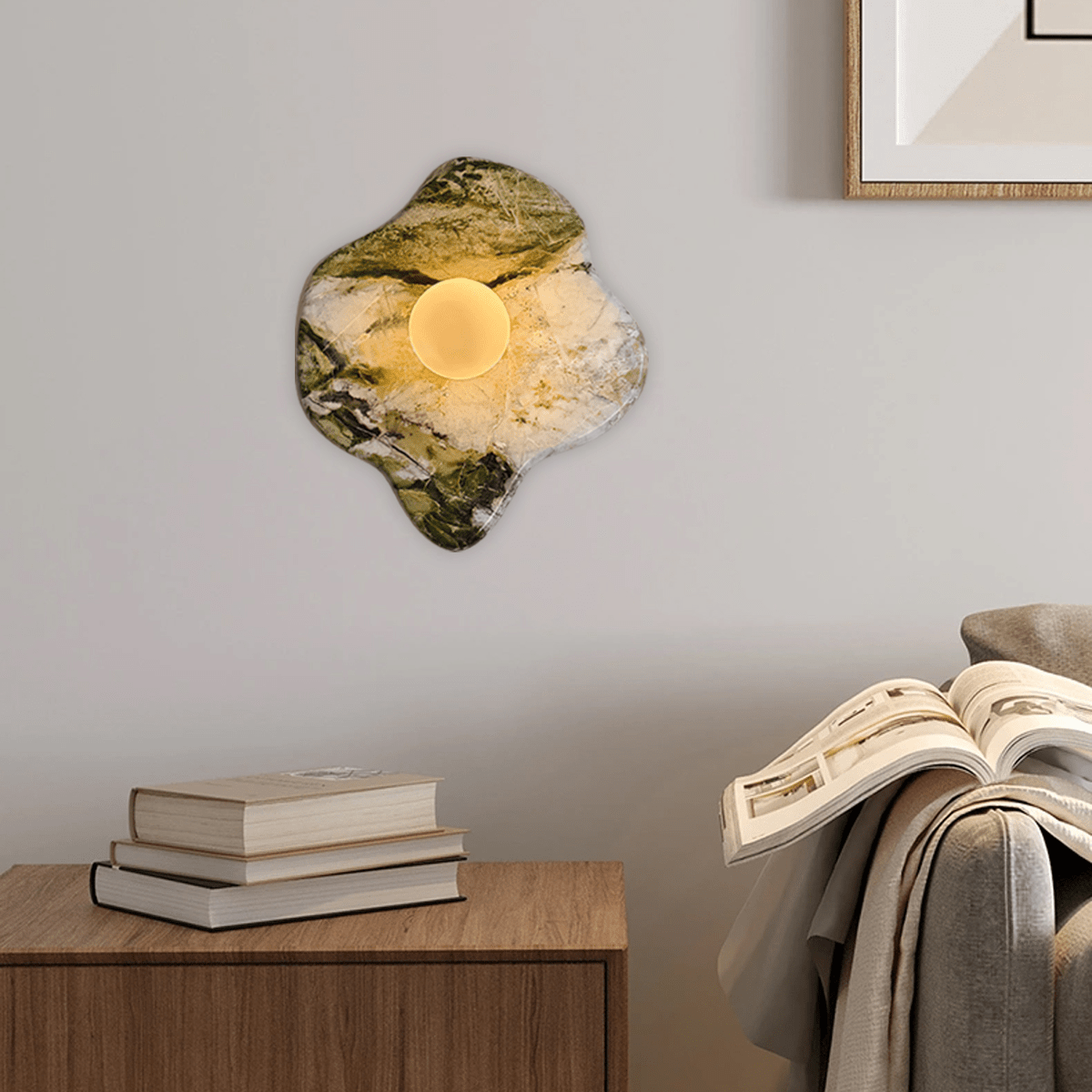 Lustra Applique Murale en Marbre Vert et Verre - Neutralighting