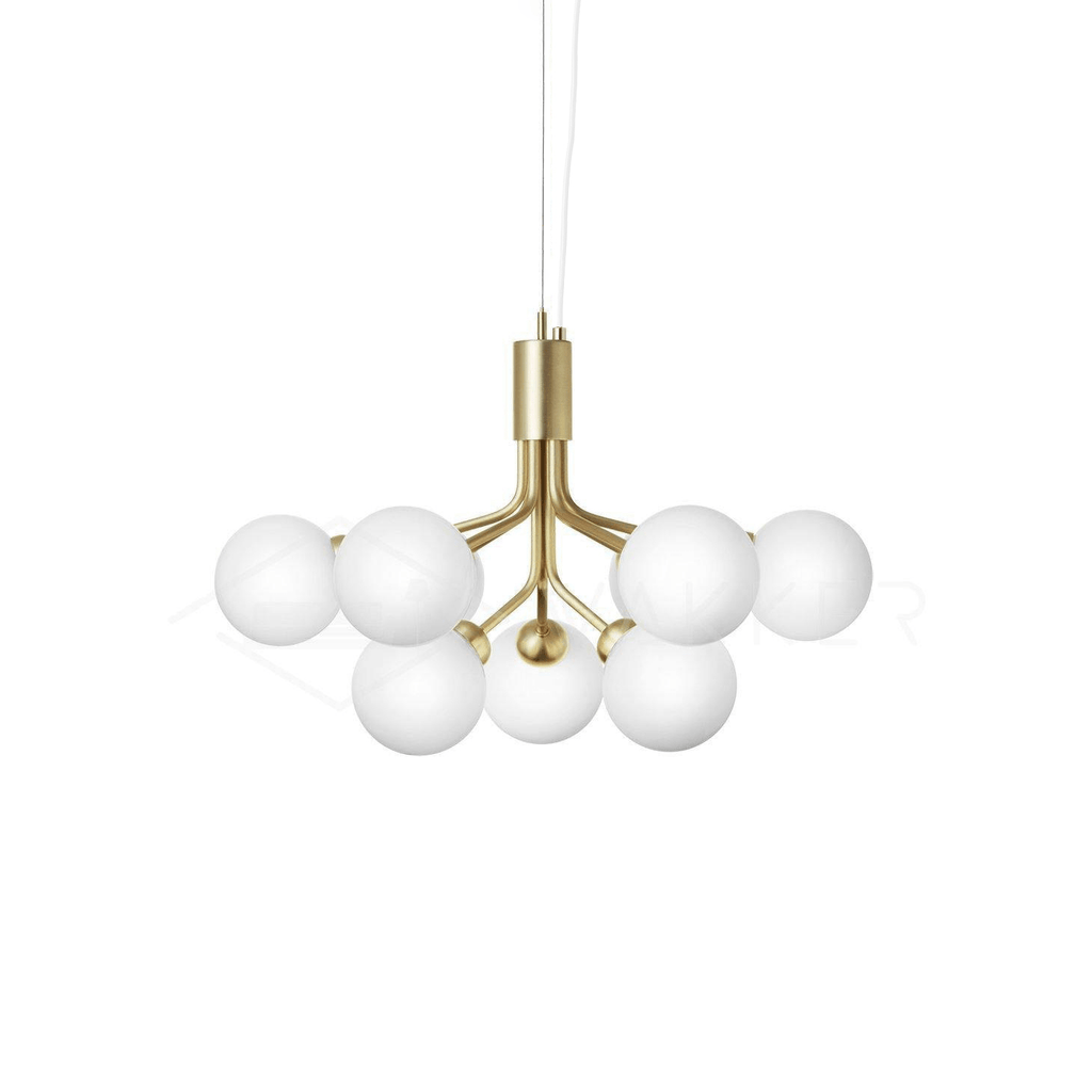 Lustra Suspension en Verre Globe Cluster Laiton - Neutralighting