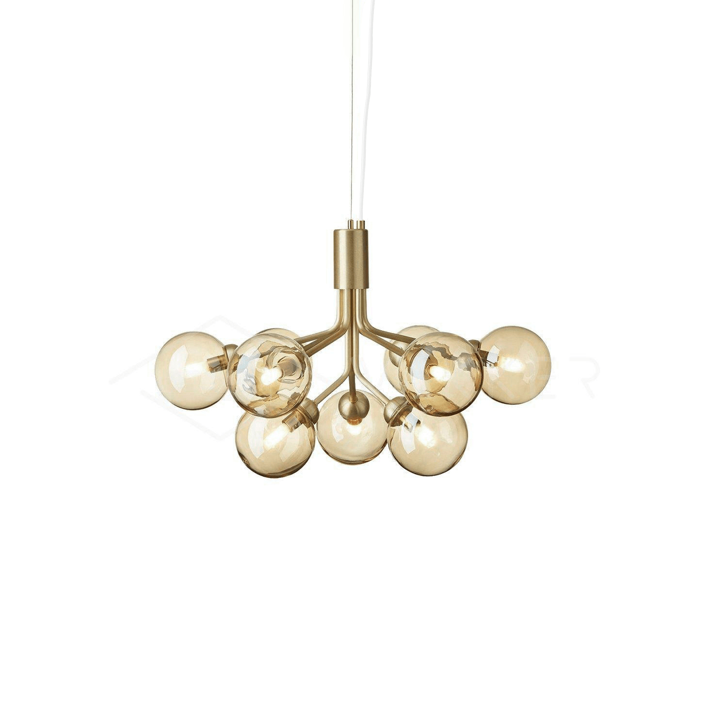 Lustra Suspension en Verre Globe Cluster Laiton - Neutralighting