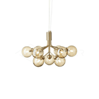 Lustra Suspension en Verre Globe Cluster Laiton - Neutralighting