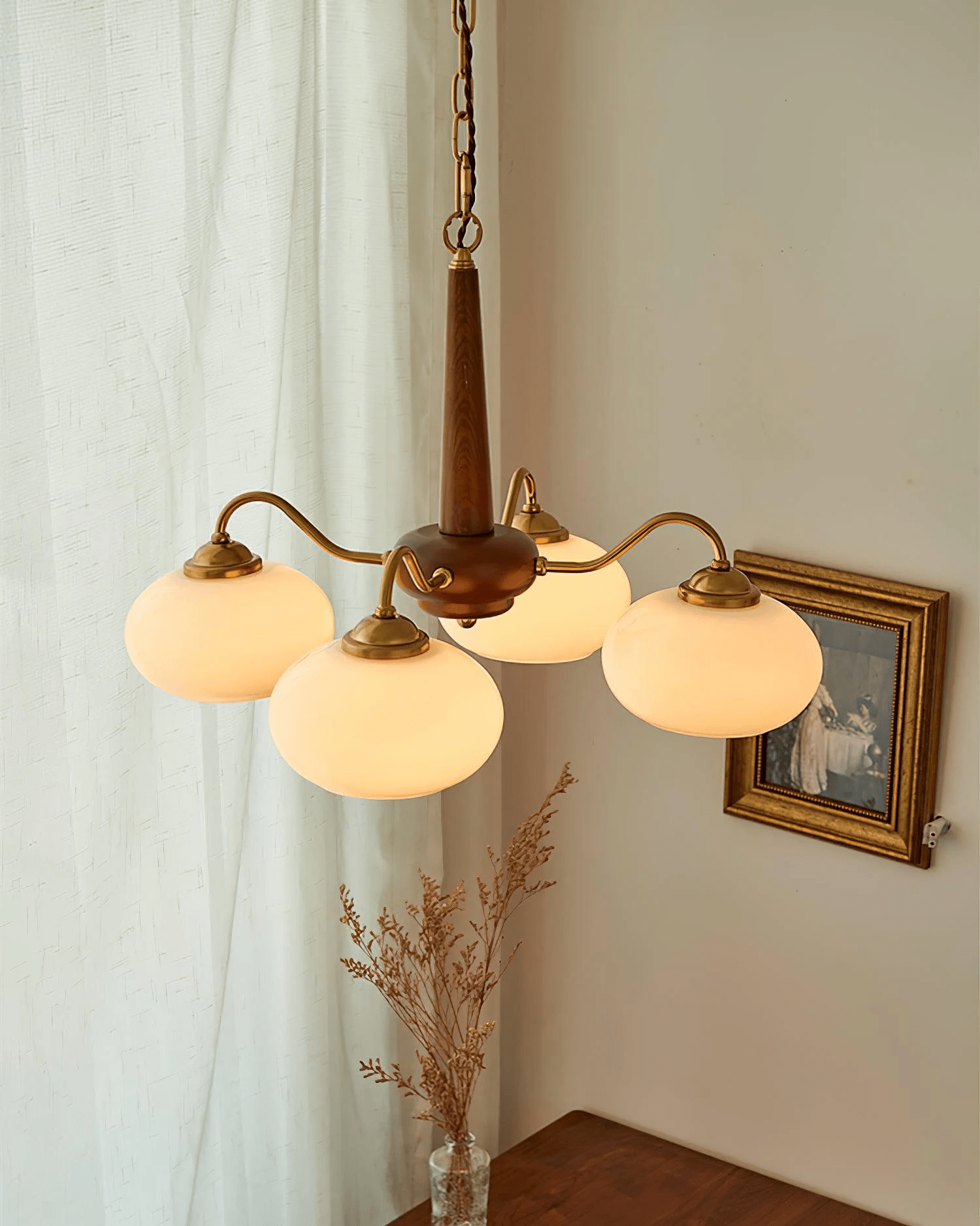 Lustra Suspension Persimmon Laiton et Verre Élégante - Neutralighting